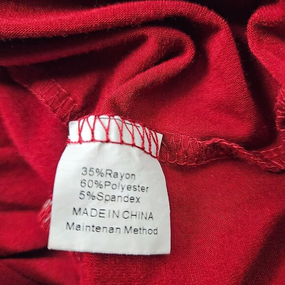 Anrabess Womens Flowy Tiered Boho Red Dress Casual & Comfortable Size Small - Picture 12 of 12